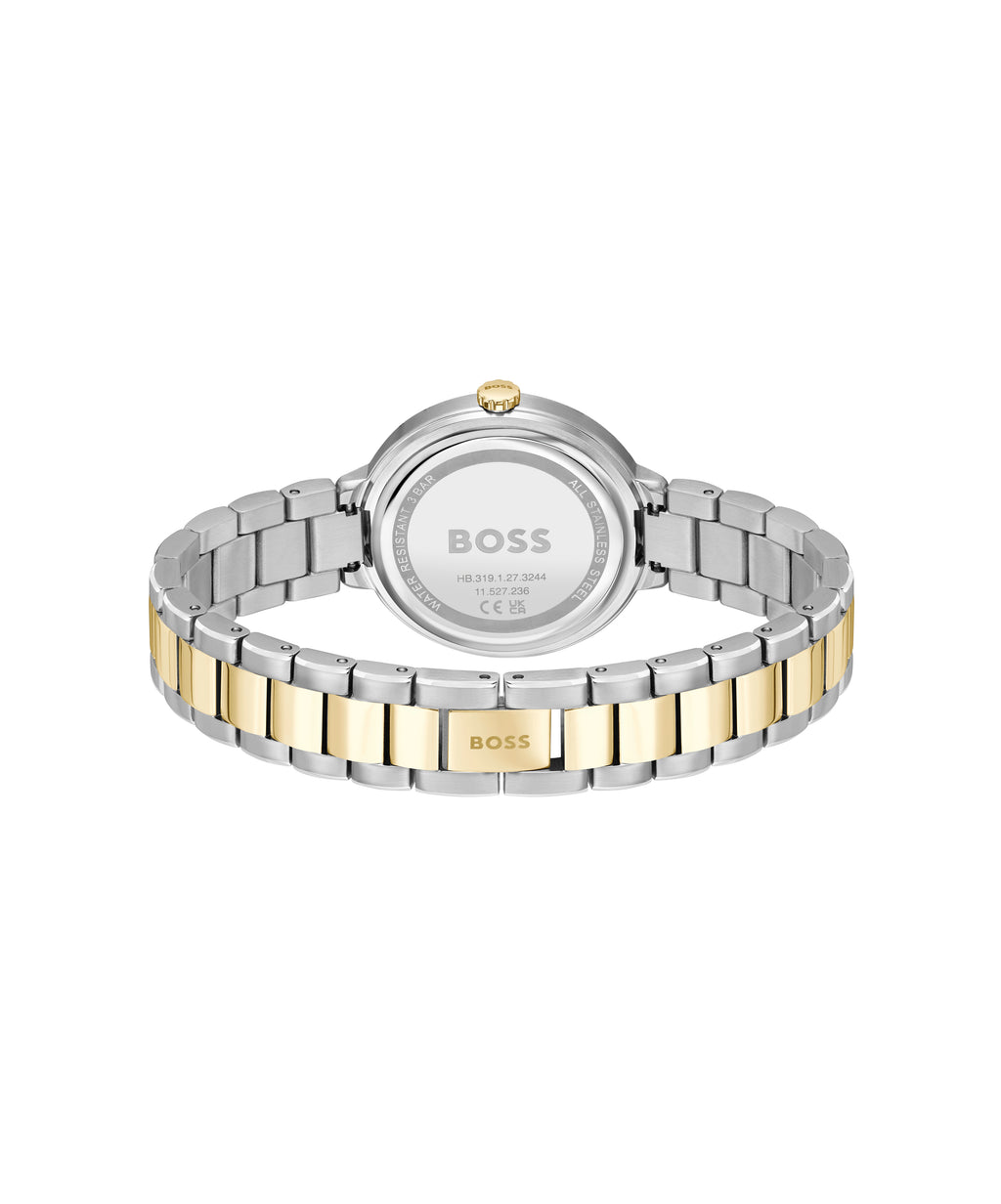 Ladies BOSS Sena Stainless Steel and Light Yellow Gold IP Bracelet Watch
