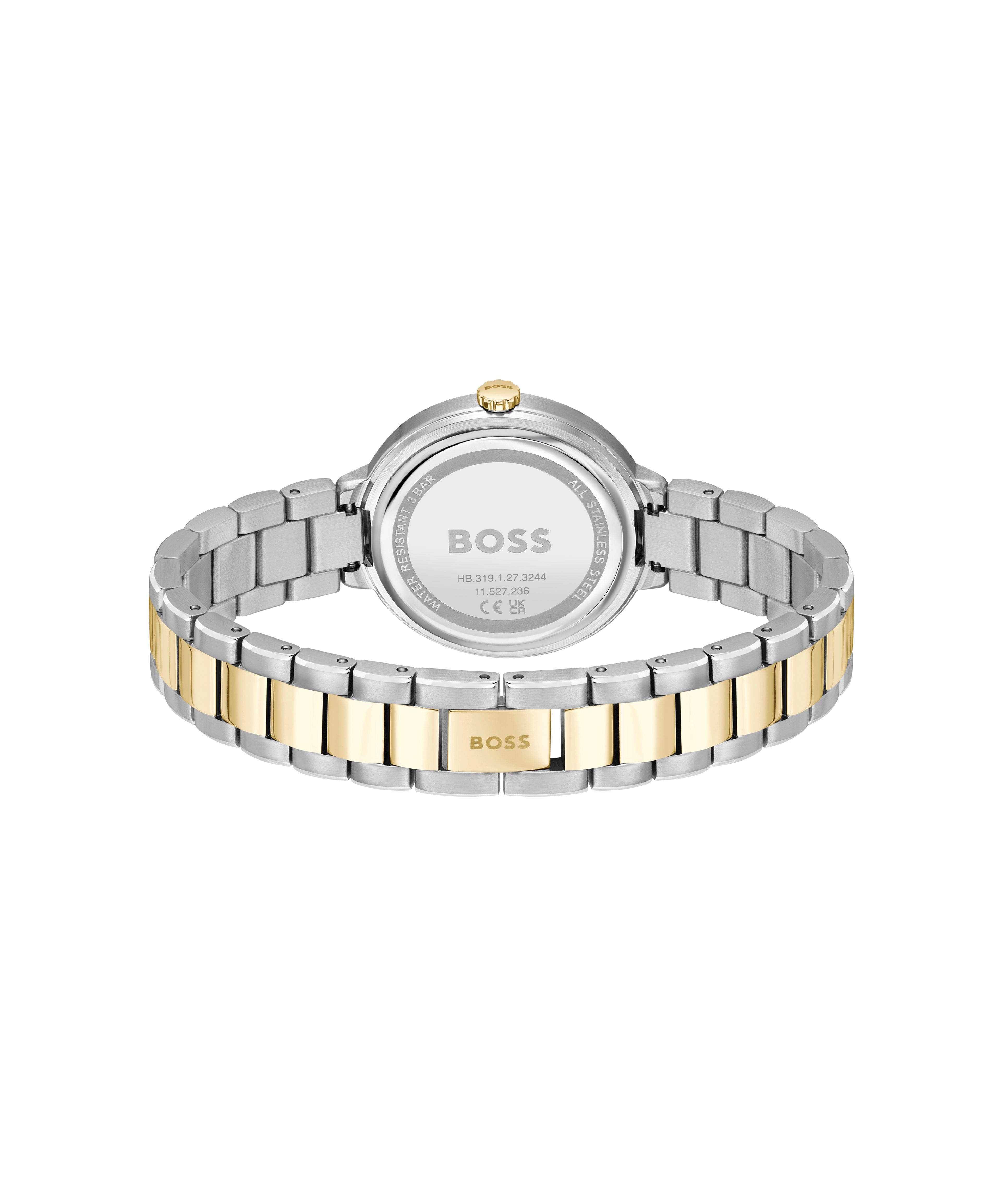 Ladies BOSS Sena Stainless Steel and Light Yellow Gold IP Bracelet Watch