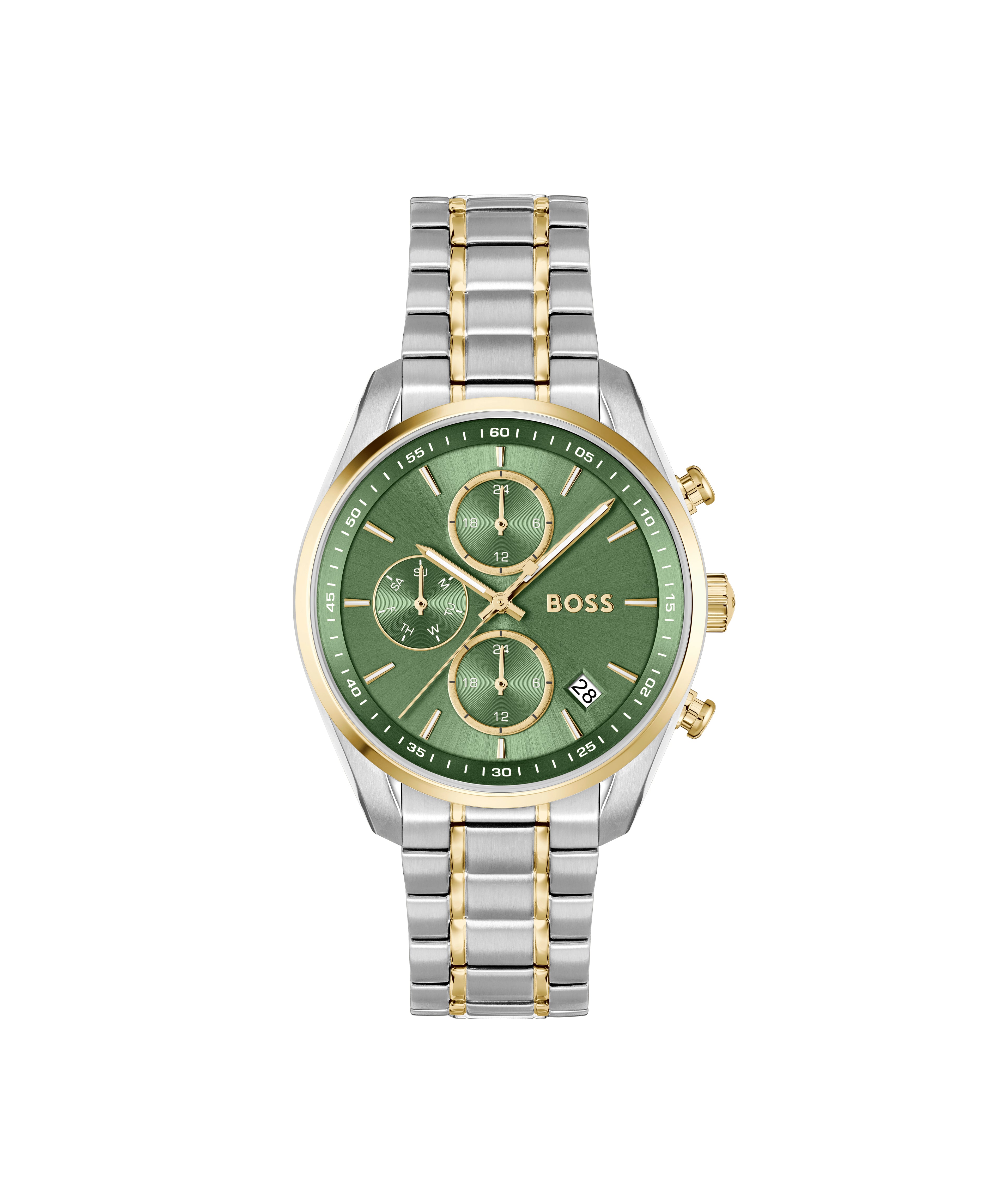 BOSS Grand Tour Multifunction Watch with Green Dial