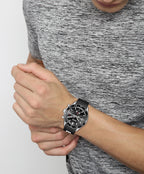 Gents BOSS Runner Chronograph Black Silicone Strap Watch