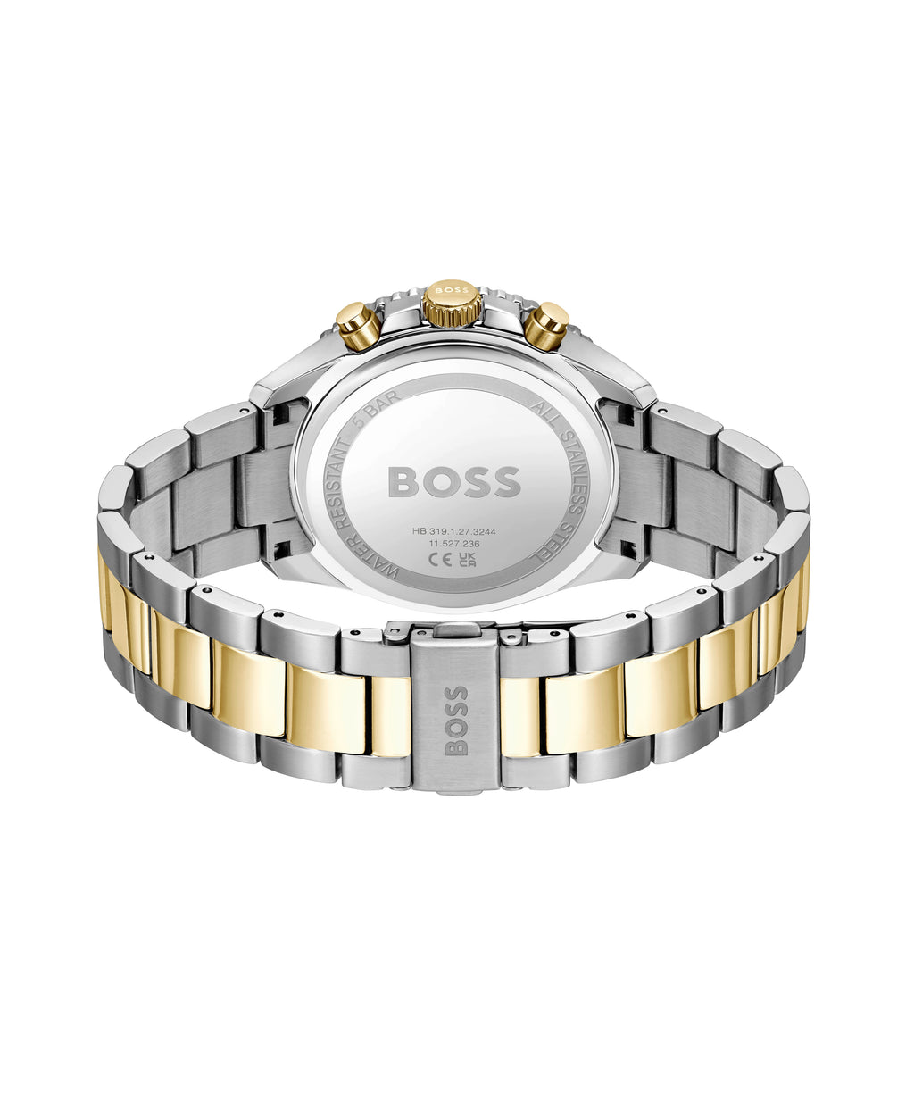Gents BOSS Runner Chronograph Bi Colour Bracelet Watch