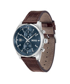 Gents BOSS Skytraveller Chronograph Watch with Brown Leather Strap