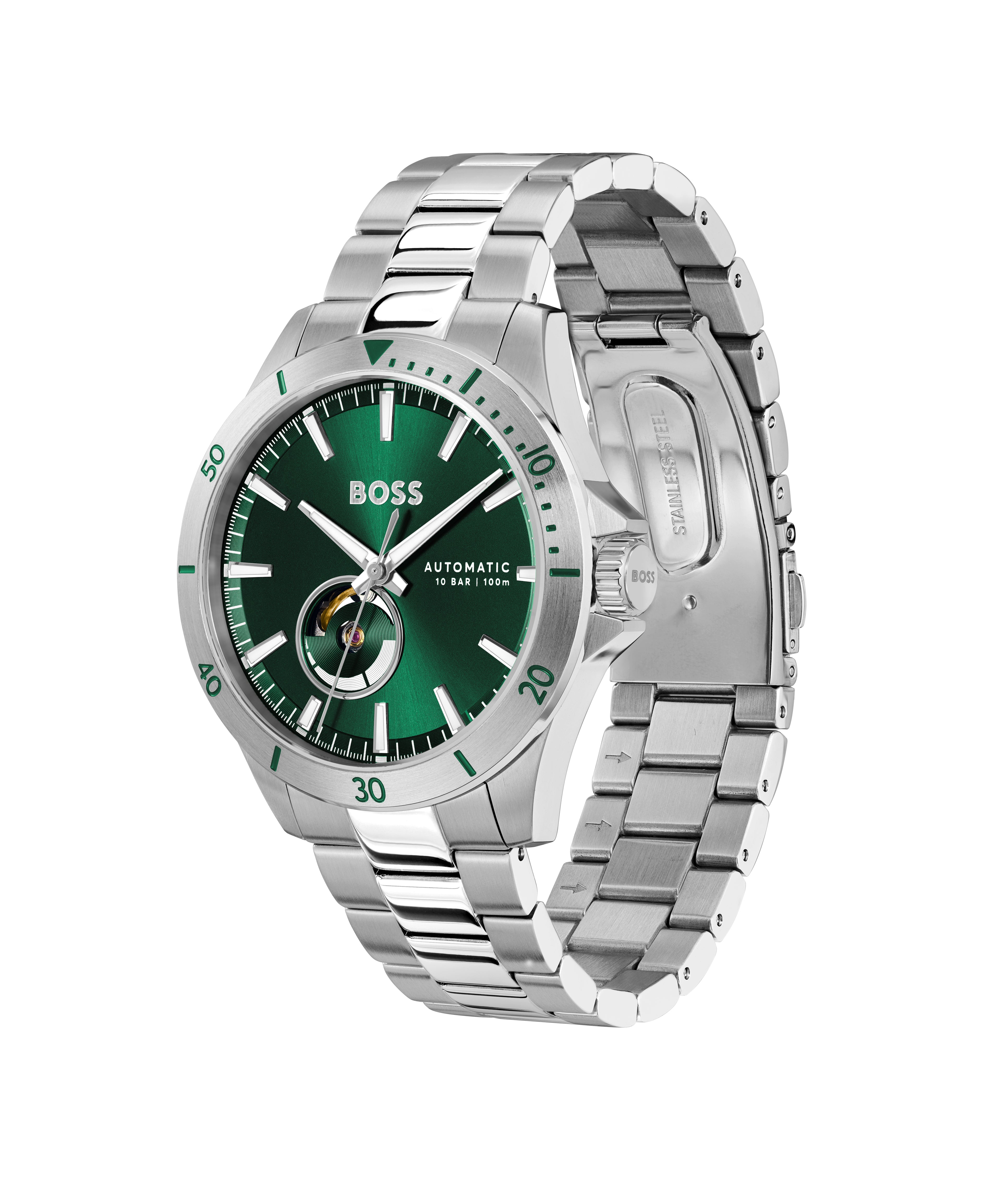 Gents BOSS Automatic Troper Watch with Dark Green Dial