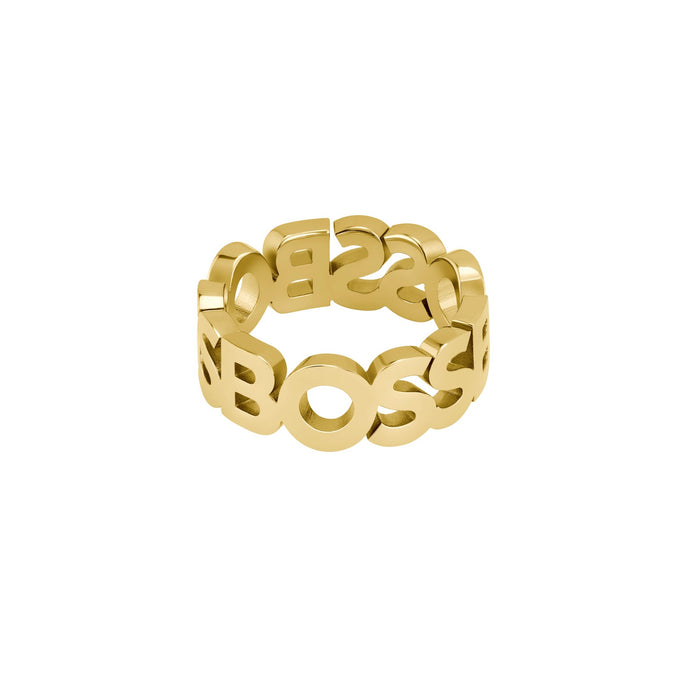 Gents BOSS Kassy Light Yellow Gold IP Ring