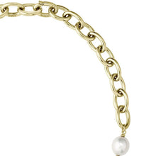 Load image into Gallery viewer, Ladies BOSS Leah Light Yellow IP Gold Freshwater pearl necklace 1580540
