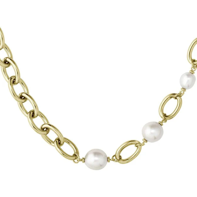 Ladies BOSS Leah Light Yellow IP Gold Freshwater pearl necklace 1580540
