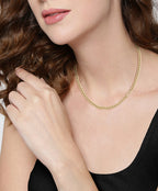 Ladies BOSS Kassy Light Gold IP Curb Necklace