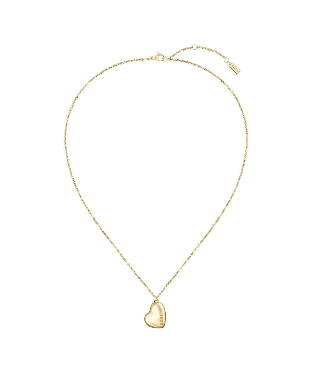 Ladies BOSS Honey Light Yellow Gold Heart Necklace