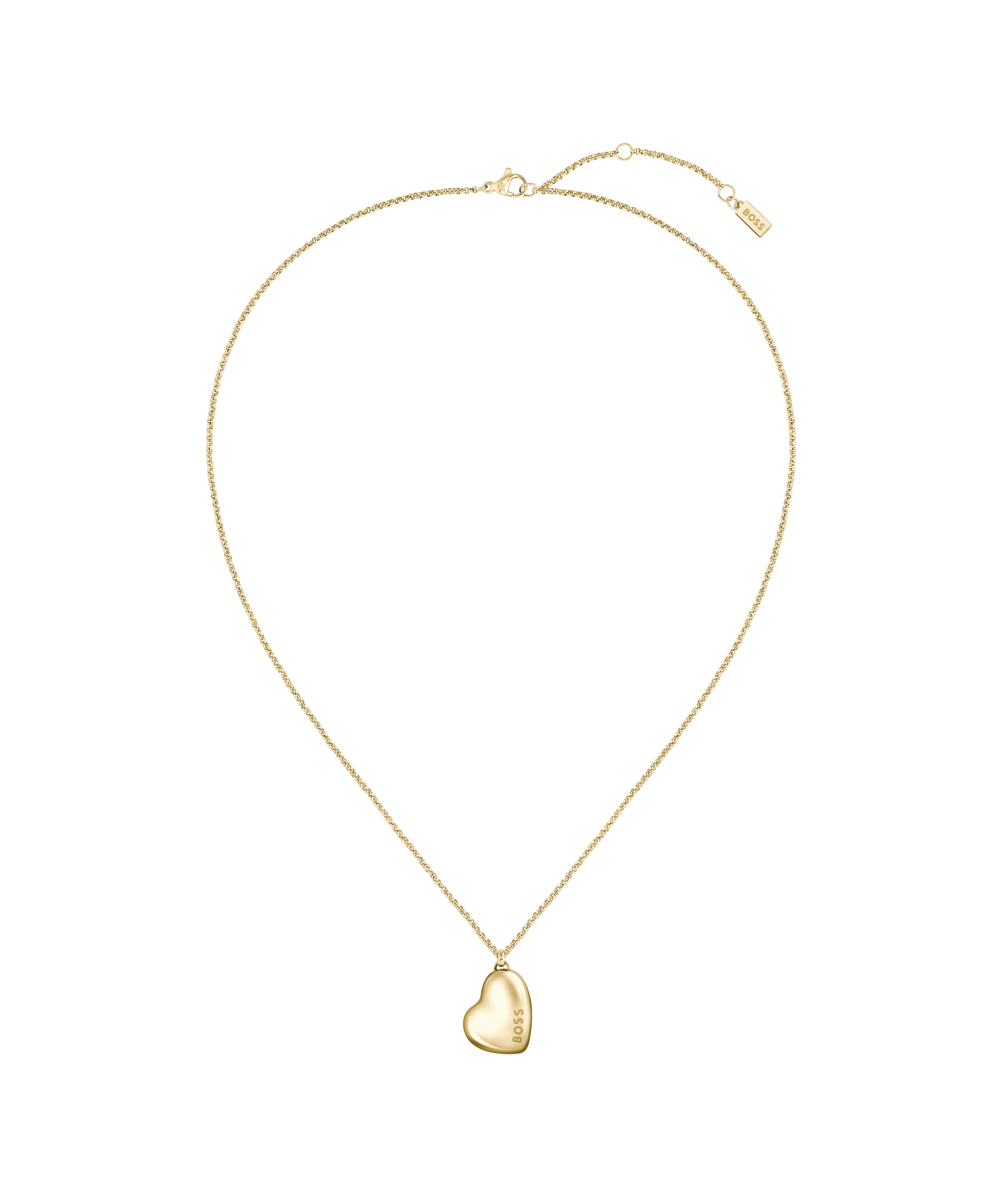 Ladies BOSS Honey Light Yellow Gold Heart Necklace