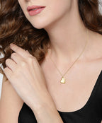 Ladies BOSS Honey Light Yellow Gold Heart Necklace