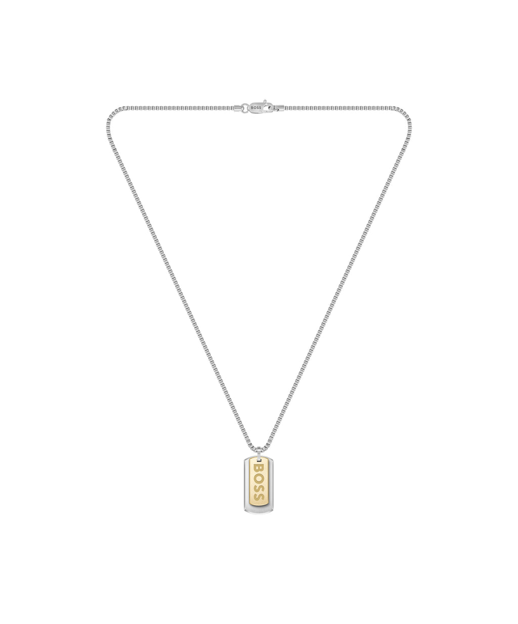 Gents BOSS Devon Box Chain Stainless Steel Necklace