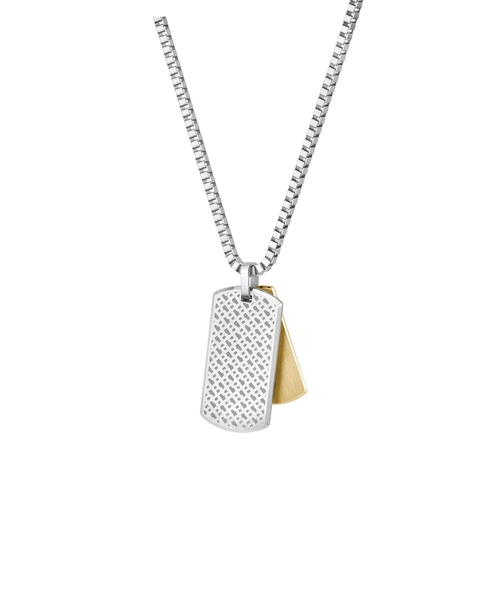 Gents BOSS Devon Box Chain Stainless Steel Necklace