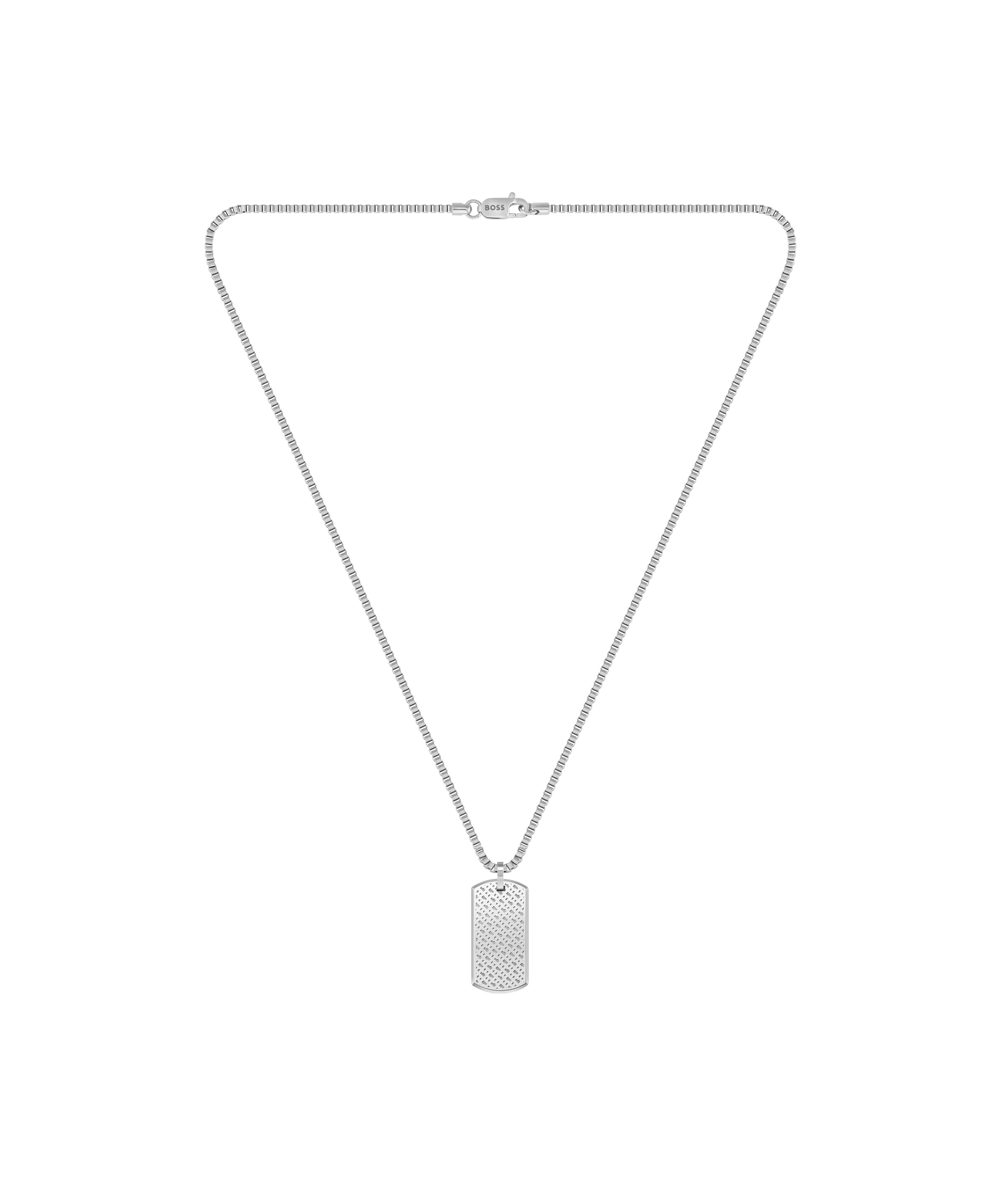 Gents BOSS Devon Box Chain Stainless Steel Necklace