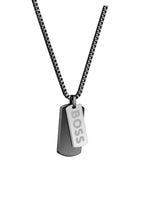 Gents BOSS Devon Box Chain Black IP Necklace