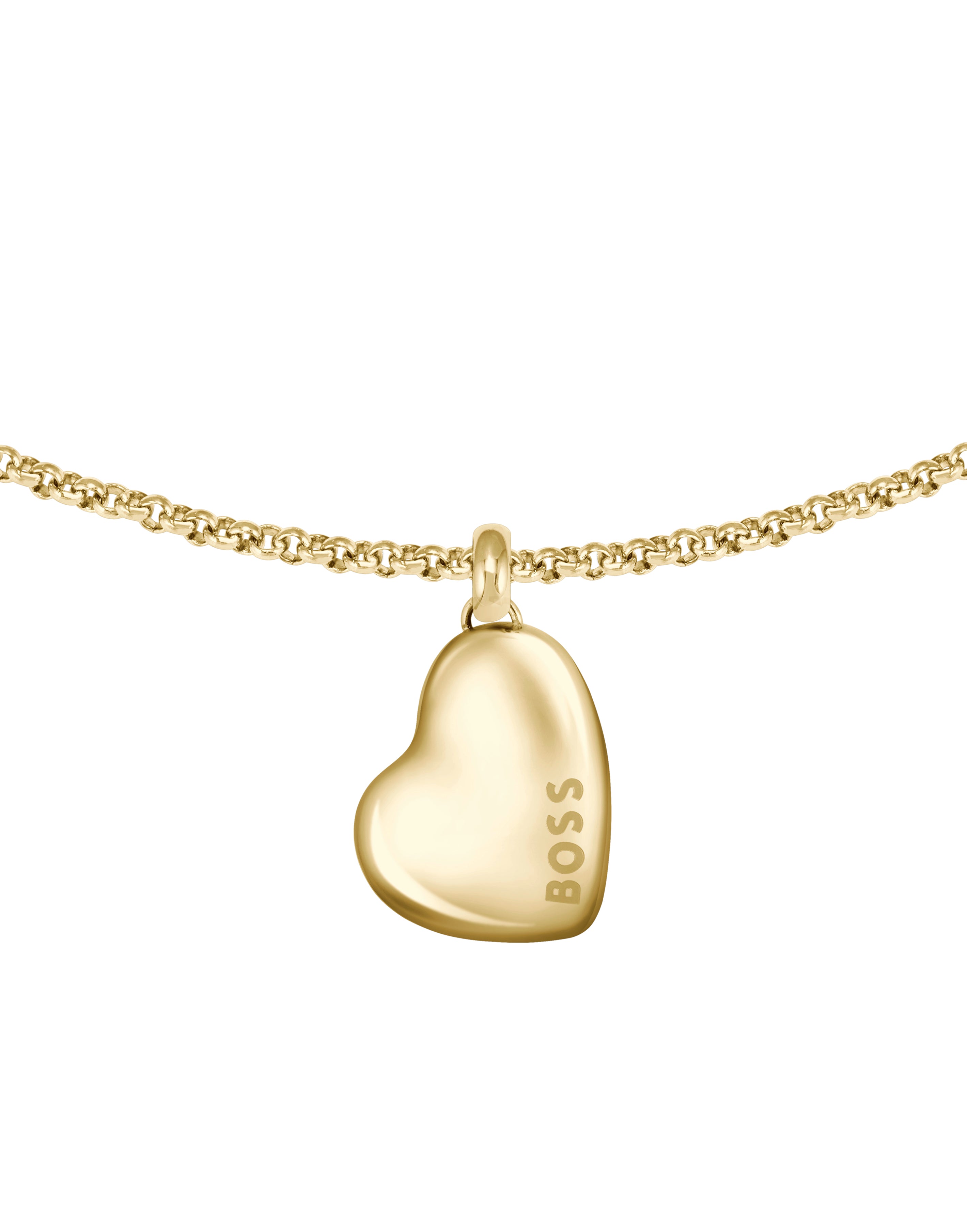 Ladies BOSS Honey Light Yellow Gold Heart Bracelet