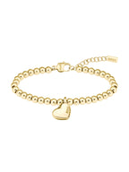Ladies BOSS Honey Heart Yellow Gold IP Beaded Bracelet