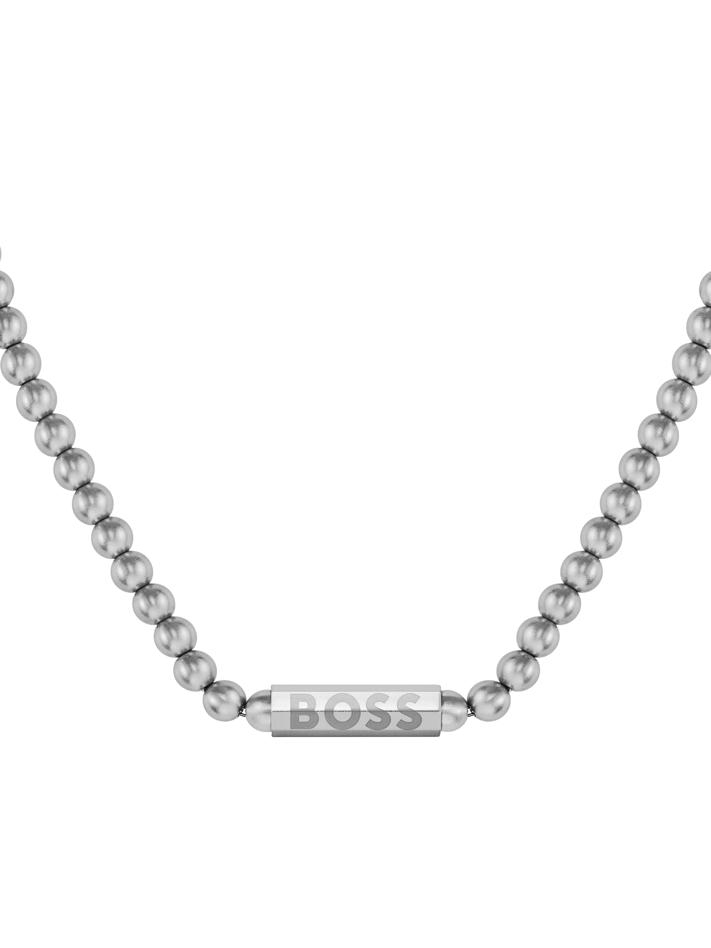 BOSS Sphere Beaded Logo Clasp Necklace