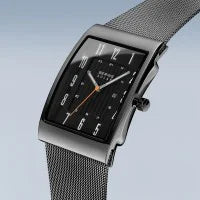 BERING Rectangle, Grey Dial, Solar Watch 16433-377