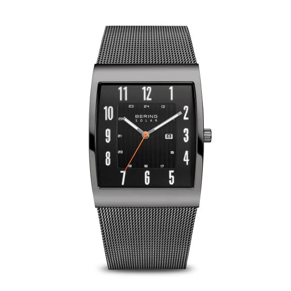 BERING Rectangle, Grey Dial, Solar Watch 16433-377