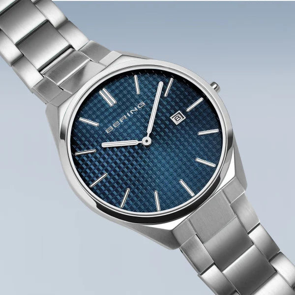 BERING Ultra Slim Blue Steel Watch 17240-707