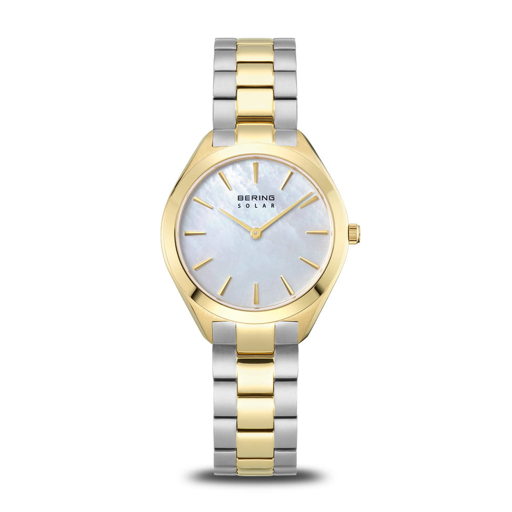 Bering Solar Gold Silver Ladies Mother of Pearl watch 17331-710