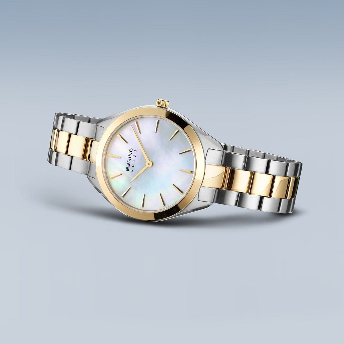 Bering Solar Gold Silver Ladies Mother of Pearl watch 17331-710