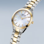 Bering Solar Gold Silver Ladies Mother of Pearl watch 17331-710