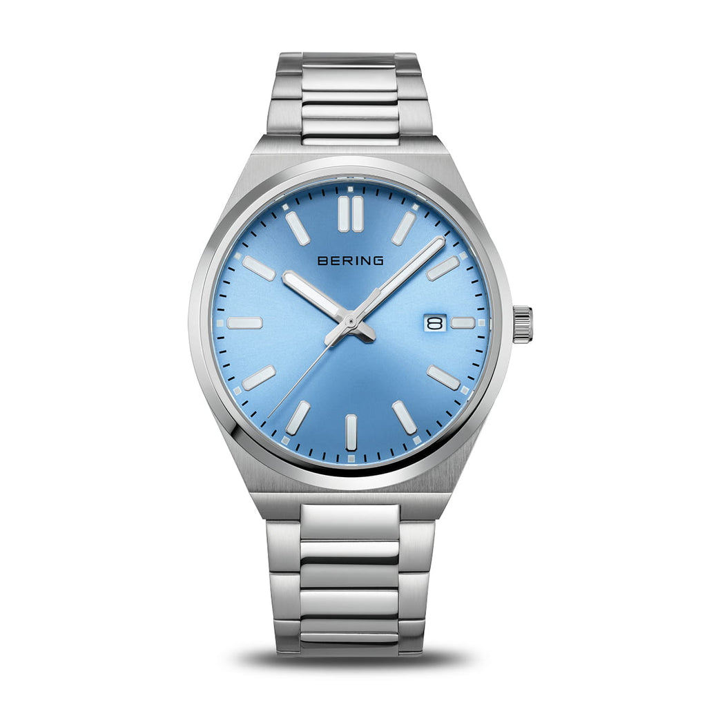 BERING Blue Dial, Integrated Bracelet Watch 17639-707