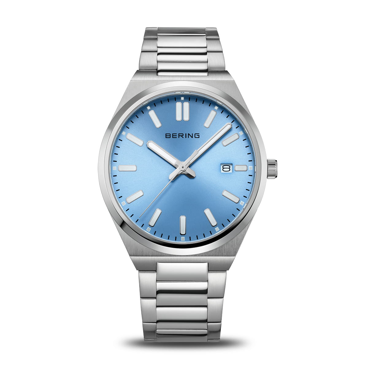 BERING Blue Dial, Integrated Bracelet Watch 17639-707