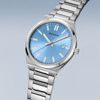 BERING Blue Dial, Integrated Bracelet Watch 17639-707