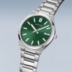 BERING Green Dial, Integrated Bracelet Watch 17639-708