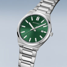 Load image into Gallery viewer, BERING Green Dial, Integrated Bracelet Watch 17639-708
