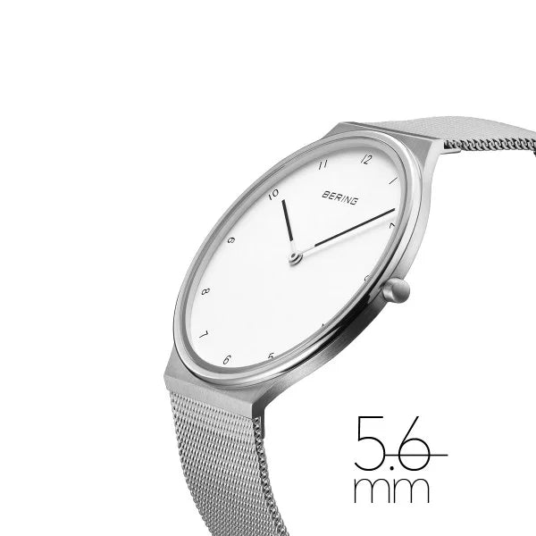 BERING Ultra Slim White Steel Watch 18440-004