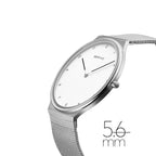 BERING Ultra Slim White Steel Watch 18440-004