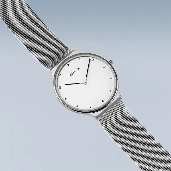 BERING Ultra Slim White Steel Watch 18440-004