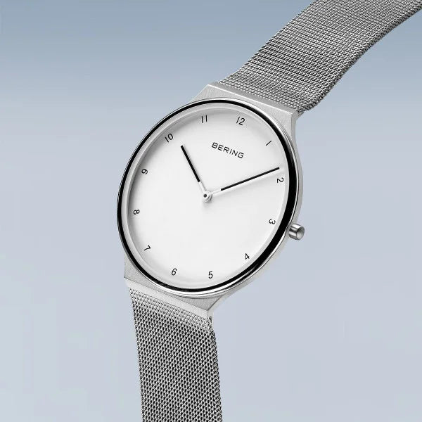 BERING Ultra Slim White Steel Watch 18440-004