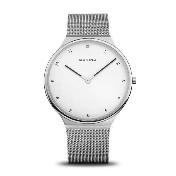 BERING Ultra Slim White Steel Watch 18440-004
