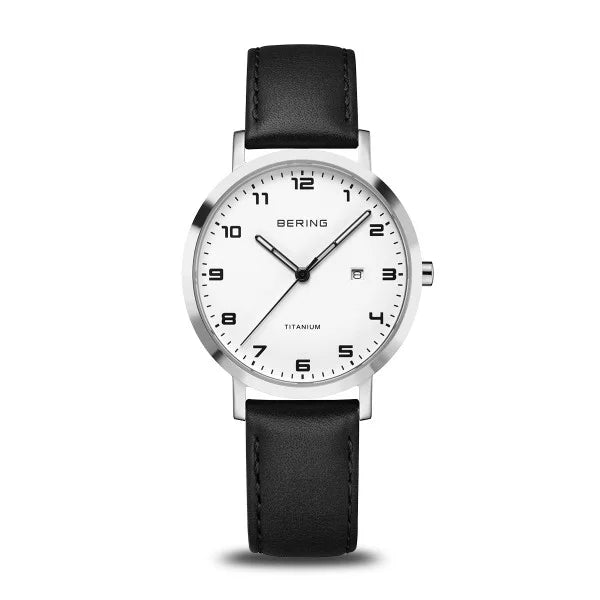 Titanium Bering White Face Watch 18634-404