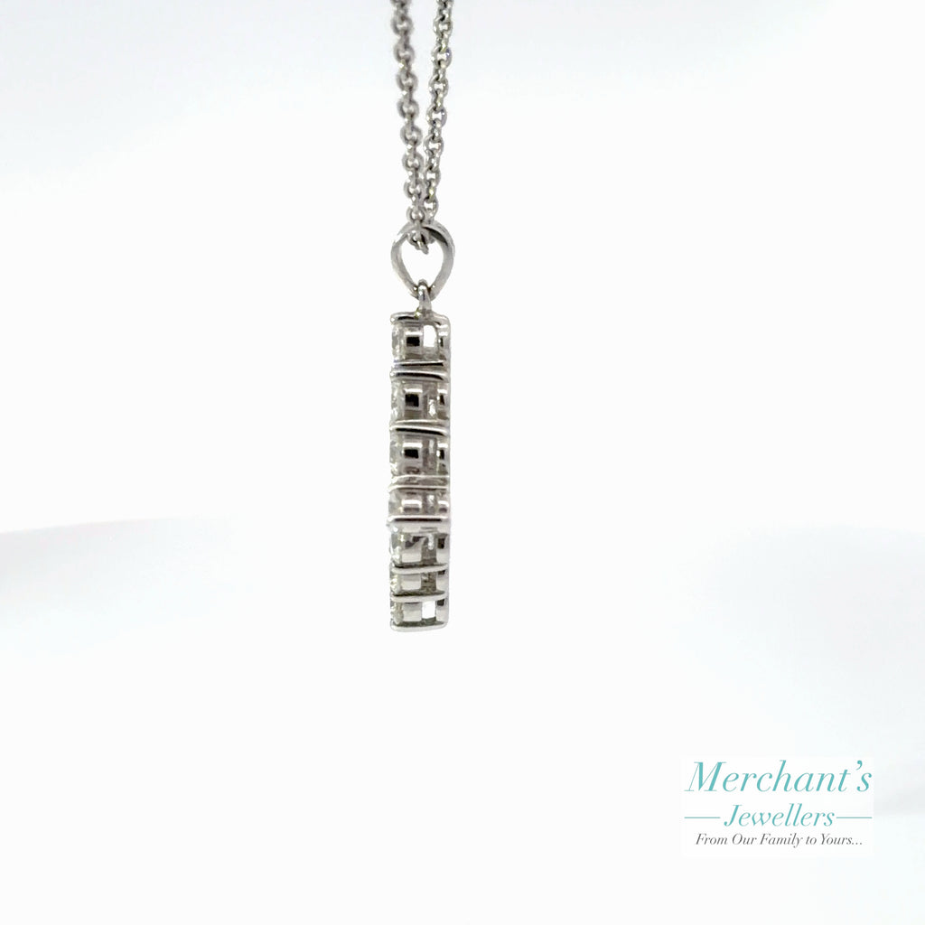 18ct White Gold Round & Baguette Diamond (2.05ct) Pendant