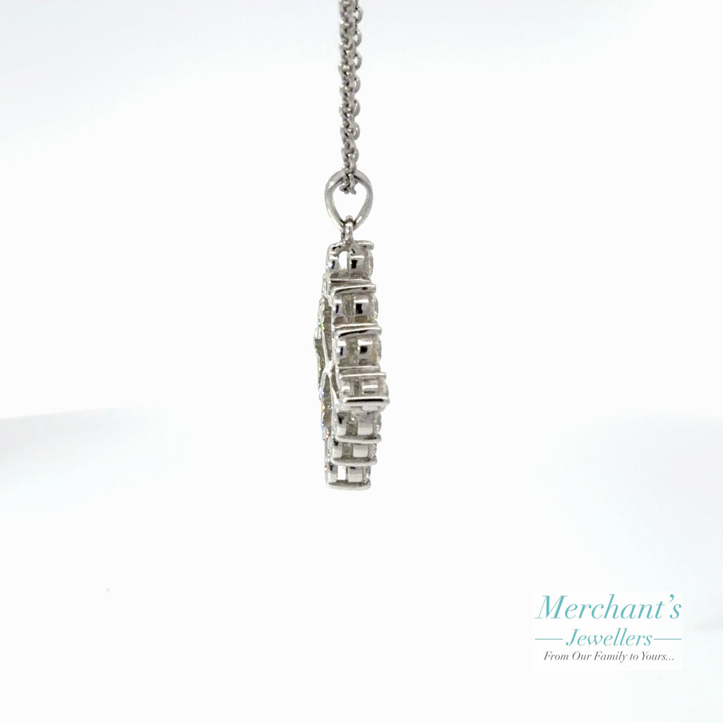 18ct White Gold Round & Baguette Diamond (2.05ct) Pendant