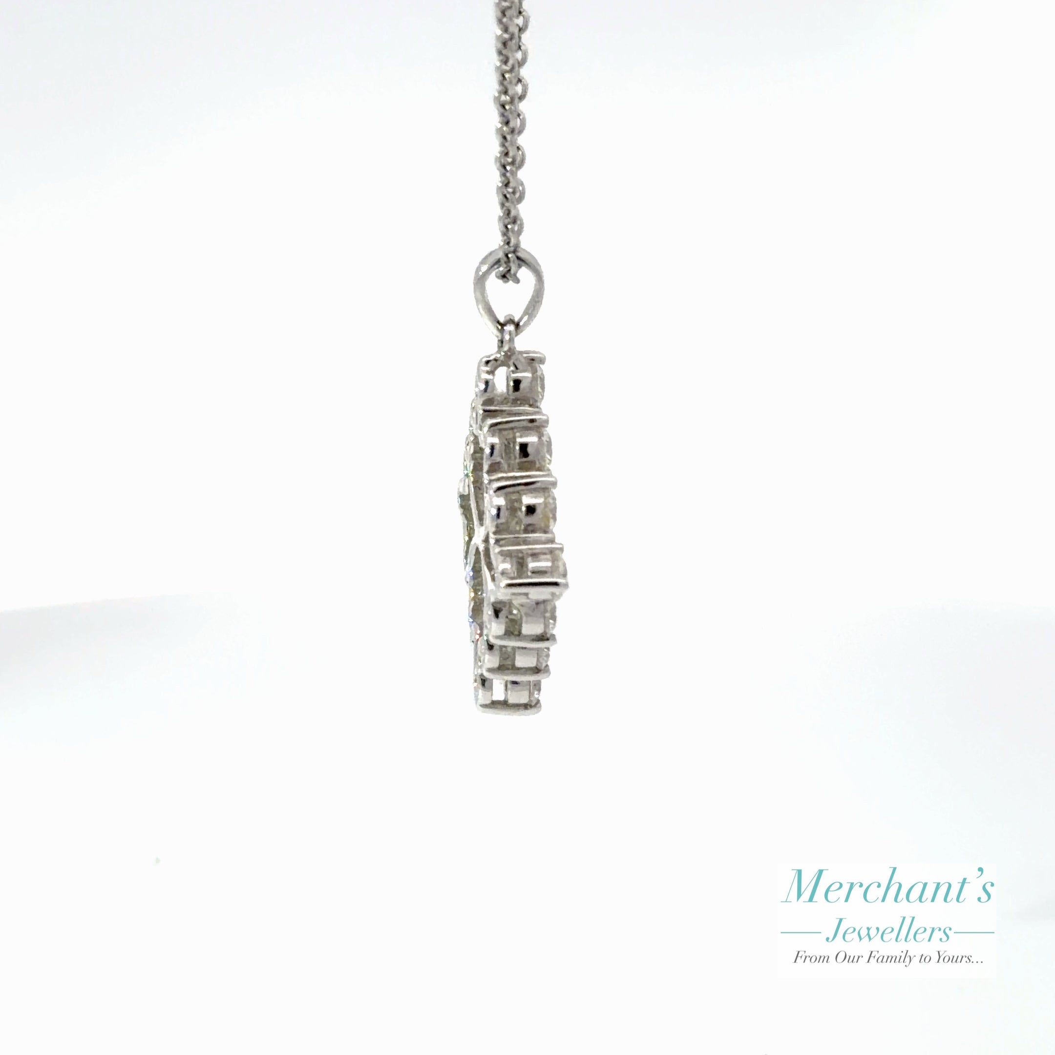 18ct White Gold Round & Baguette Diamond (2.05ct) Pendant