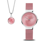 BERING Ladies Watch Set Pink Face 19031-989-GWP