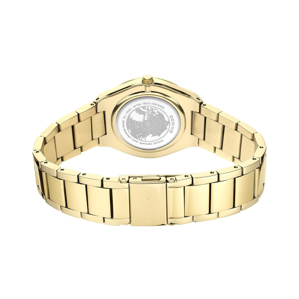 BERING Ladies Gold Metal Strap Watch with White Dial 19932-734