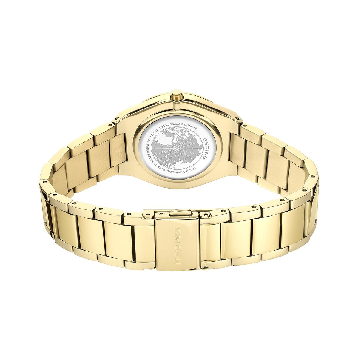BERING Ladies Gold Metal Strap Watch with White Dial 19932-734