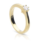 Diamonfire Gold Plated Claw Set 0.25ct Zirconia Solitaire Ring