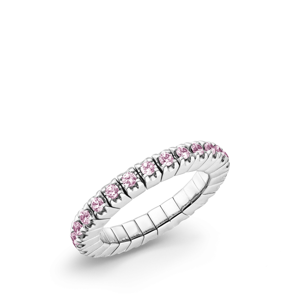 Dazzling Colour Flex ring 2.5mm Pink 925 Silver