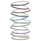 Dazzling Colour Flex Bracelet 2.5mm Orange Red 925 Rhodium