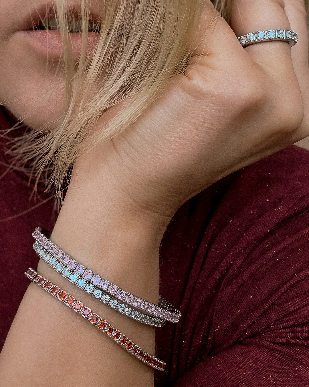 Dazzling Colour Flex Bracelet 2.0mm Champagne 925