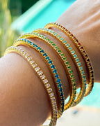Dazzling Colour Flex Bracelet 2.5mm Black 925 gold plated