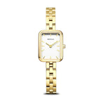 BERING Ladies Gold Rectangle Watch with White Dial 14520-734